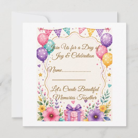 Modèle d'invitation de fête élégant (Devant)