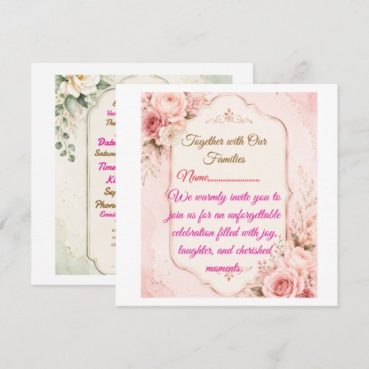 Modèle d'invitation de fête élégant (Devant / Derrière)