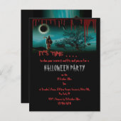 Modèle d'invitation de la fête d'Halloween - perso (Devant / Derrière)