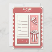 Modèle d'invitation de la nuit avec Popcorn (Devant)