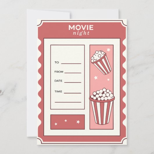 Modèle d'invitation de la nuit avec Popcorn (Devant)