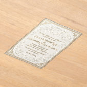 Modèle d'invitation de mariage au papier d'or de l (Poser)
