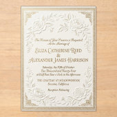 Modèle d'invitation de mariage au papier d'or de l (Recto)