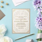 Modèle d'invitation de mariage au papier d'or de l (Insitu (Mariage))
