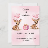 Modèle d'invitation de mariage avec ballons rose p (Devant)