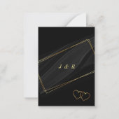 Modèle d'invitation de mariage encadré par l'or no (Dos)