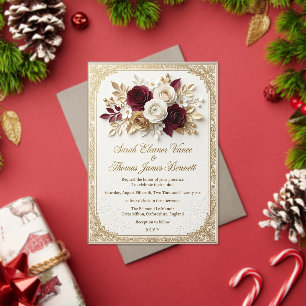 Modèle d'invitation de mariage floral Bohème rus
