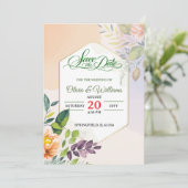 Modèle d'invitation de mariage floral élégant (Debout devant)