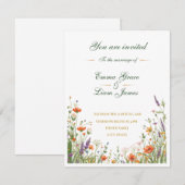 Modèle d'invitation de mariage Meadow, Boho Wildfl (Devant / Derrière)