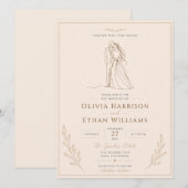 Modèle d'invitation de mariage minimaliste élégant (Devant / Derrière)