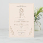 Modèle d'invitation de mariage minimaliste élégant (Debout devant)