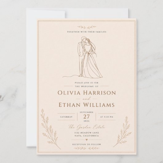 Modèle d'invitation de mariage minimaliste élégant (Devant)