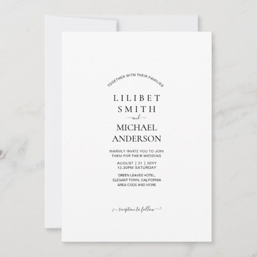 Modèle D'INVITATION DE MARIAGE PERSONNALISÉ - AJOU (Devant)