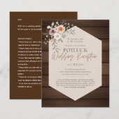 Modèle d'invitation de mariage POTLUCK rustique Gu (Devant / Derrière)