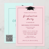 Modèle d'invitation de remise de diplômes avec cod (Devant / Derrière)