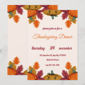 Modèle d'invitation de Thanksgiving Flyer modifiab (Devant / Derrière)