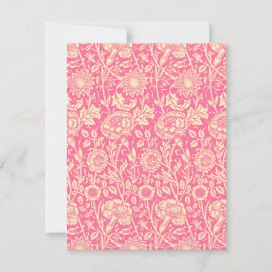 Modèle d'invitation florale rose William Morris (Devant)