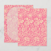 Modèle d'invitation florale rose William Morris (Devant / Derrière)