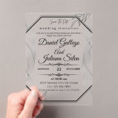 Modèle d'invitation pour cadre noir et argent de l (In situ (ordinateur de poche))