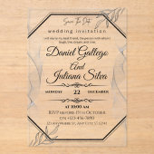 Modèle d'invitation pour cadre noir et argent de l (Recto)