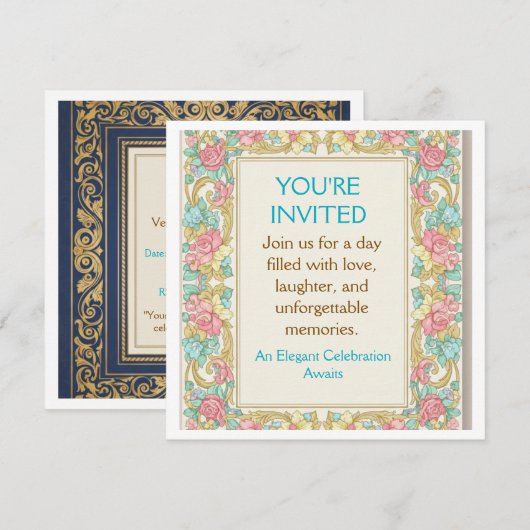Modèle d'invitation pour célébration moderne (Devant / Derrière)