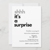 Modèle d'invitation pour une fête surprise Carte m (Devant)