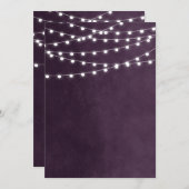 Modèle d'invitation vierge avec guirlande de lumiè (Devant / Derrière)