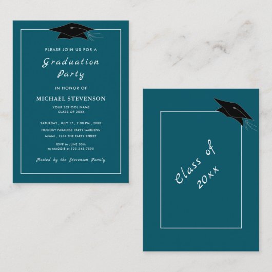 Modèle d'invitations de fin d'études "Design Your (Devant / Derrière)