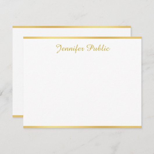 Modèle d'or blanc manuscrit Nom du script Texte (Devant / Derrière)