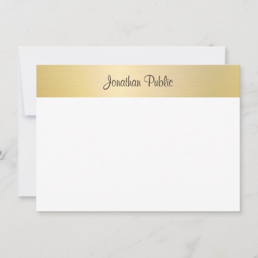 Modèle d'or Faux manuscrit Script élégant (Devant)