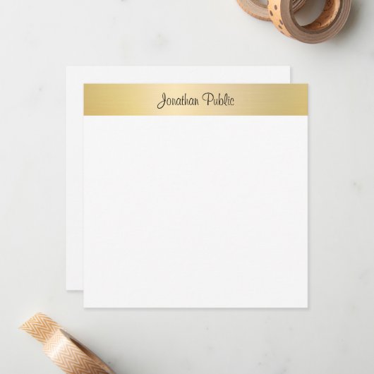 Modèle d'or tendance Faux Script manuscrit (Devant/Arrière en situation)