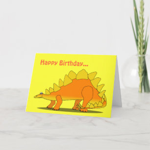Modèle drôle de carte d'anniversaire de dinosaure