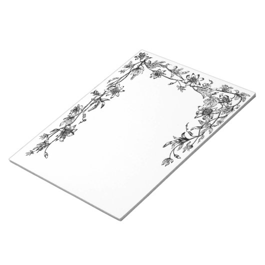 Modèle du Bloc-notes à la frontière de la vigne fl (Incliné)