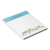 Modèle du Bloc-notes Doodle Fleurs (Incliné)