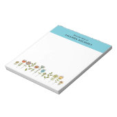 Modèle du Bloc-notes Doodle Fleurs (Tourné)