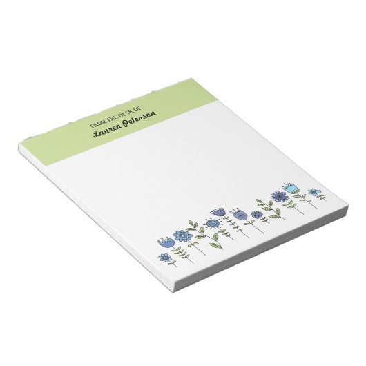 Modèle du Bloc-notes Doodle Fleurs (Incliné)