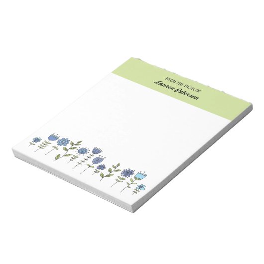 Modèle du Bloc-notes Doodle Fleurs (Tourné)