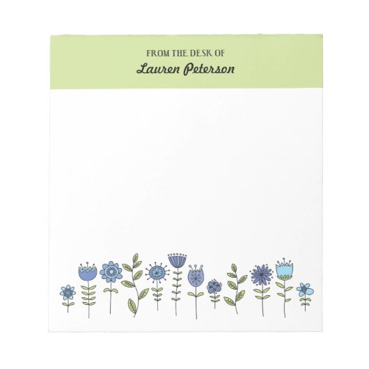 Modèle du Bloc-notes Doodle Fleurs (Devant)