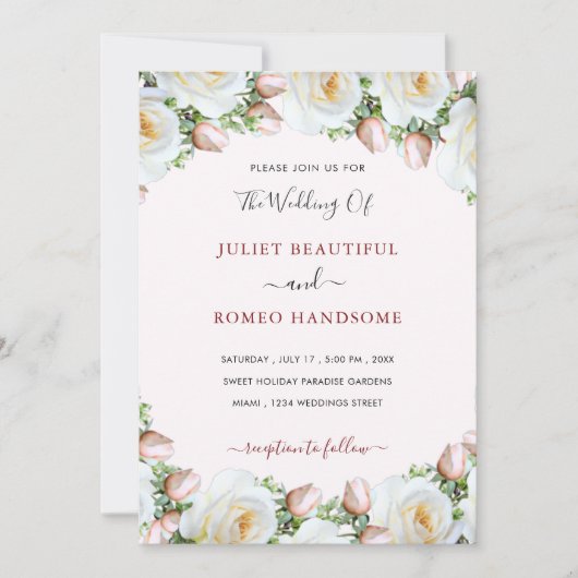 Modèle du cadre de roses blanches (Devant)