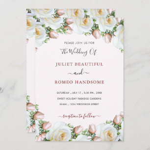 Modèle du cadre de roses blanches