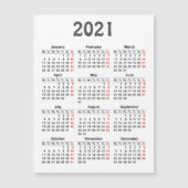 modèle du calendrier 2021 (Devant)