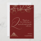 Modèle du carte de remerciements de la Quinceañera (Dos)