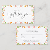 Modèle du certificat cadeau de frontière florale (Devant / Derrière)