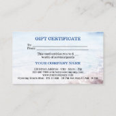 Modèle du certificat cadeau de massage Spa de sour (Dos)