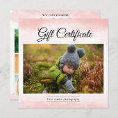 Modèle du certificat cadeau du photographe (Devant / Derrière)