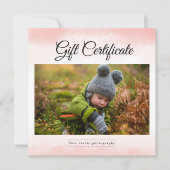 Modèle du certificat cadeau du photographe (Devant)