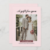 Modèle du certificat cadeau du photographe (Devant / Derrière)