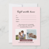 Modèle du certificat cadeau du photographe (Dos)