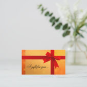 Modèle du certificat cadeau Orange Gold Bow (Debout devant)