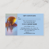 Modèle du certificat cadeau pour le vol à ballon c (Dos)
